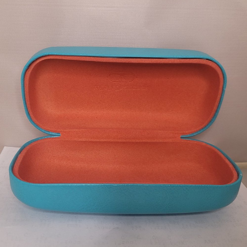 NWOT Teal & Orange Eye Glass Case